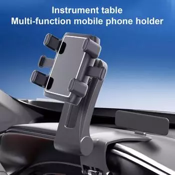 Rotating Cell Phone Holder For Car 360 Degrees Rotation Phone Clip Stand Auto Clamp Sliding Track Car Accessories For Dashboard Russian Federation
