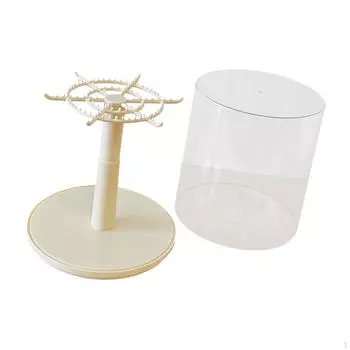 Rotating Figure Display Case Showcase Organizer Hanging Doll Stand for Mini Toy Charms Anime бежевый