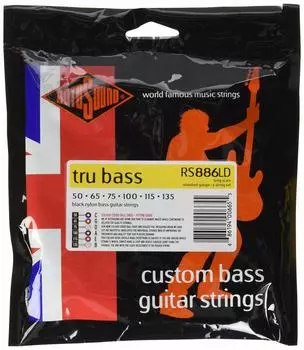 ROTOSOUND Bass String 6 String Black Nylon RS886LD Flatwound/Standard (.050-.135) чёрный