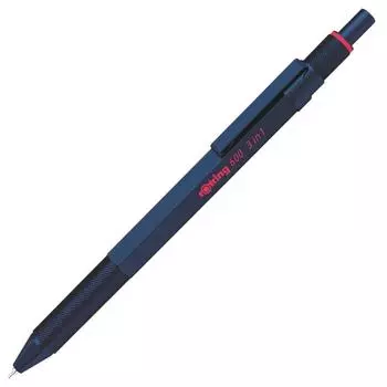 rOtring Многофункциональная ручка 600 Iron Blue 3 в 1 Шариковая ручка 2 цвета (Красный и черный) & Подарочная коробка для механического карандаша, подлинный импортный продукт 2159367