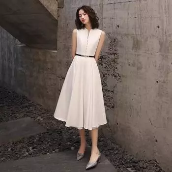 Rouje Londe White Evening dress Women Summer Socialite Light Luxury Niche High end Engagement French style Dress White M