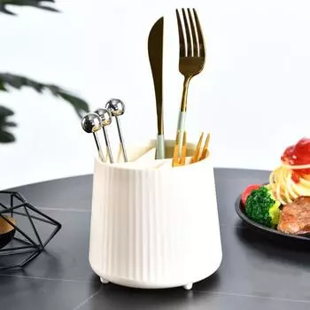 Round 360 Rotating Cosmetics Storage Box Large Capacity Makeup Organizer Pen Holder Student белый