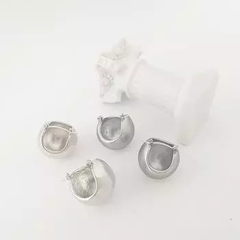 Round 925 Silver Needle Earrings High Quality Fashion French Retro Anti-Allergy Earrings