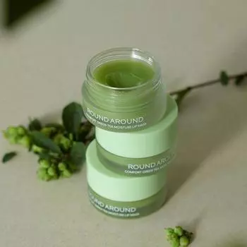 ROUND A ROUND Увлажняющая маска для губ с зеленым чаем Comfort Green Tea 13 г