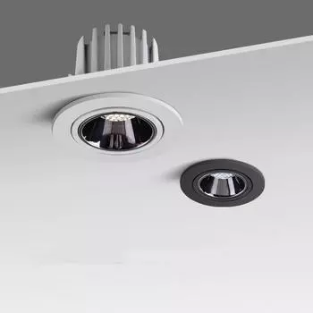 Round Angle Adjustable Anti Glare Recessed LED Downlight 9W 12W 15W 18W 24W 110V 220V Ceiling Kitchen Living Room Indoor 9W&Warm White 3000K&NOT DIMMABLE чёрный