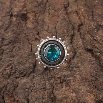 Round Apatite Stone Birthday Eternity Sisters Gift Throat Chakra Ring 925 Silver RR-49-11 4