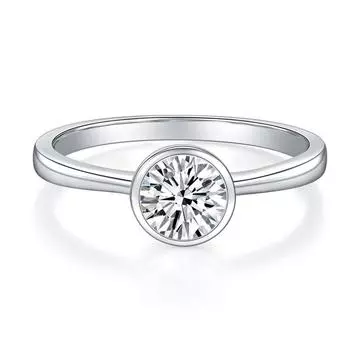 Круглая сумка ювелирные изделия Муассанит 1 карат Серебряные ювелирные изделия S925 женские аксессуары Бриллиантовое кольцо US code 4