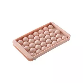 Round Ball Ice Grid Plastic Ice Cube Mould Refrigerator Ice Hockey Mould Ice Box Round Ice Mould Ice Box Small 33 (16.5 * 10cm) 300/box розовый