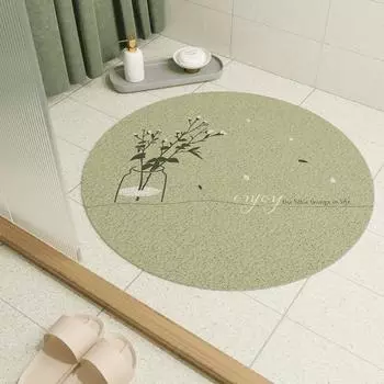 Круглый нескользящий коврик для ванной комнаты, впитывающий коврик для двери душевой комнаты, изогнутая веерообразная подставка для ног, коврик для унитаза Diameter 50cm