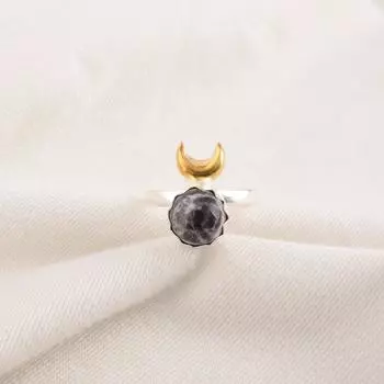 Round Dendrite Opal Gemstone Sterling Silver Unique Eternity Daughter Gift Ring RR-58-29 4