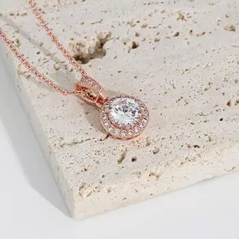 Round Diamond Pendant Necklace with Advanced Design Sense Full Diamond Sunflower Shape Necklace