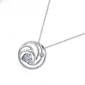 Round Eight Hearts and Eight Arrows Zircon Pendant Womens Collarbone Chain Korean Style Accessories Market Decoration