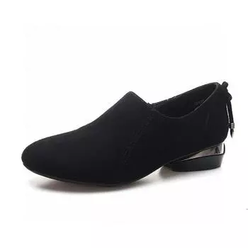 Round head flat shoes women s spring new deep mouth single shoes bow low heel black sheepskin 34