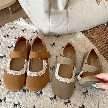 Round head French flat bottom Mary Jane shoes women s 2025 new spring and autumn with skirt retro versatile light mouth soft sole single shoes 35