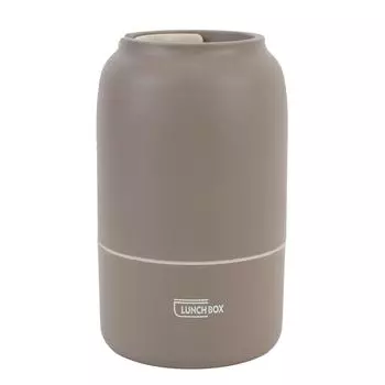 Round Insulated Lunch Box 304 Stainless Steel Lunch Container Portable Thermal Food Container for Brown