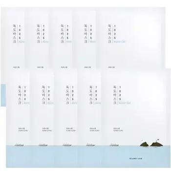 Round Lab 1025 Dokdo Moisture Water Gel Mask 30мл, 1 упаковка, 10 штук Популярная корейская косметика