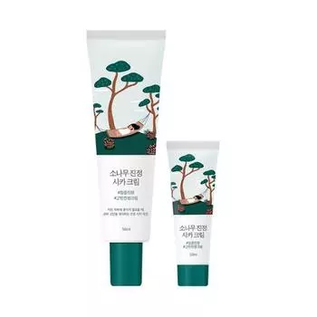 Round Lab Pine Tree Успокаивающий крем Cica 50 мл специальный (+10мл дополнительный подарок), Корейская косметика