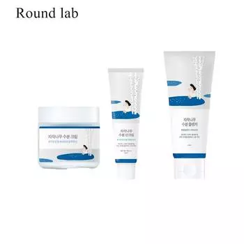 [ROUND LAB] Серия «Берёзовый сок» Увлажняющий крем 80мл/ Очищающее средство 150мл/Солнцезащитный крем 50мл