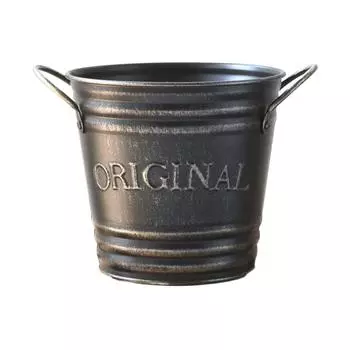 Round Metal Flower Container Convenient Floral Buckets Vase Iron Flower Pot Home Decoration