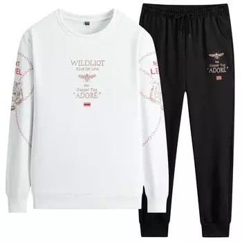 Round Neck Sweater Men S Long -Sleeved Suit Jacket With Handsome Clothes M белый