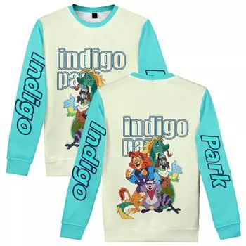 Round Neck Sweatshirt Indigo Park O-Neck Boys/girls Sweatshirts Fashion Kid Top Casual Children Clothes XS