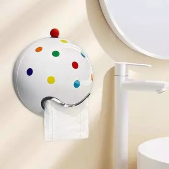 Round Paper Towel Dispenser Wall Mounted Tissue Box Holder Creative Paper Tissue Rack Bathroom Round