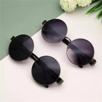 Round Retro Sunglasses Men S Sunglasses Trendy Eyes Prince Glasses Personalized Sunshade Metal Frame Round Frame Black