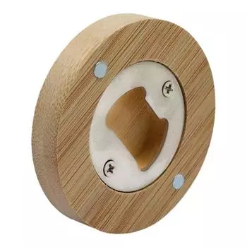 Round Shape Beer Opener Wooden Beer Cap Catche Portable Bottle Openers for Home Kitchen Bar 1pc