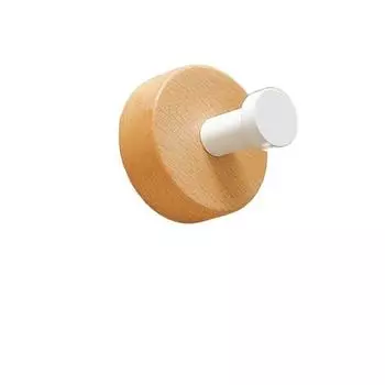 Round Shape Wood Wall Hook Solid Wood Key Decor Holder Multi-Purpose Wooden Hook Scarves style 3