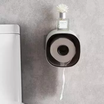 Round Tissue Storage Box Wall Mounted Napkin Box Durable Hanging Tissue Storage Rack Bathroom зелёный