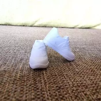 Round Toe 30cm Doll Sneakers Solid Color PVC Doll Casual Shoes 2cm 1/6 Doll Shoes Doll Accessories heighten white