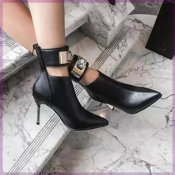 Round Toe Brand Women s Shoes Summer Boot Chelsea Boots-Women Fashion Ankle Rubber Low High Heel Leather 2024 Pointy Ladie 35