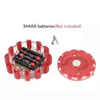 Round Warning Beacon Emergency Strobe Flashing Lights Safety Barricade Light LED Emergency car Lights Warning Lamp красный