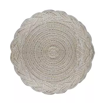 Round Woven Placemats Non-Slip Coaster Tableware Pads Braided Placemats Dining Tables 30cm-beige