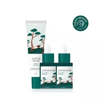 Round Wrap/ Pine Calm Shica Ампула 30 мл Double Plan(+Крем 50 мл)