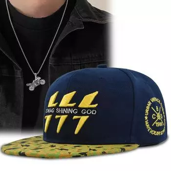 ROUTE 66 вышитая бейсболка 2 шт. плоская шляпа байкер кулон ожерелье комплект парная кепка утиный язычок модная мужская и женская солнцезащитная шляпа чёрный