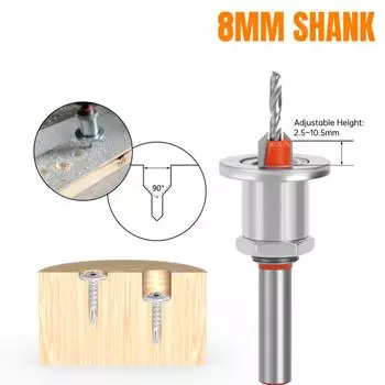 Router Bit Screw Drill Bit Hss 8/10mm Hole 2.8/3.0/3.2/3.5/4.0mm Accessories Tools Countersink Drill Woodworking Demolition 8 X 8 X 3.0