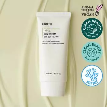 ROVECTIN Успокаивающий/чувствительный солнцезащитный крем с лотосом 50 мл
