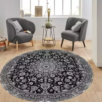 Rovigo Home Цифровая печать Моющийся нескользящий круглый ковер для гостиной RVG7304-HT125