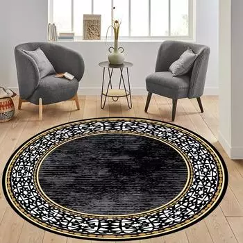 Rovigo Home Цифровая печать Моющийся нескользящий круглый ковер для гостиной RVG7306-HT1481