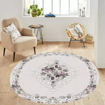 Rovigo Home Цифровая печать Моющийся нескользящий круглый ковер для гостиной RVG7297-SD404