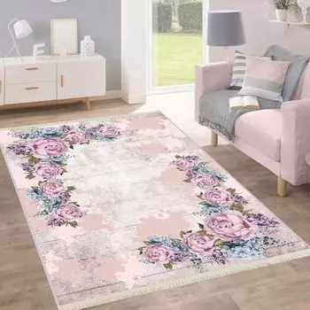 Rovigo Home Ковер с цифровой печатью на хлопковой основе с бахромой RVG8066