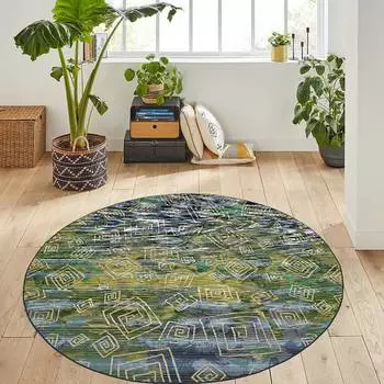 Rovigo Home Моющийся круглый ковер с принтом RHM7146