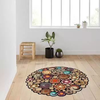 Rovigo Home Моющийся круглый ковер с принтом RHM7016