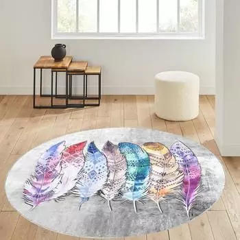 Rovigo Home Моющийся круглый ковер с принтом RHM7087