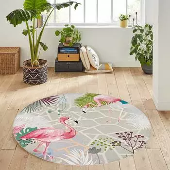 Rovigo Home Моющийся круглый ковер с принтом RHM7185