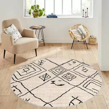 Rovigo Home Моющийся круглый ковер с принтом RHM7117