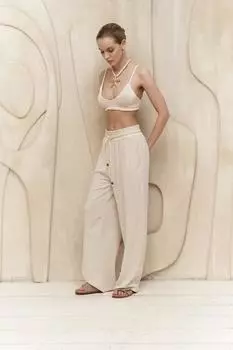 Rowena Бежевые брюки с веревкой