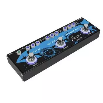 ROWIN 3-в-1 гитарная педаль с несколькими эффектами Echo/Ensemble/Overdrive, корпус из алюминиевого сплава с True чёрный