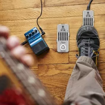 Rowin 5-полосный эквалайзер для электрогитары, эквалайзер 100 Гц, 250 Гц, 630 Гц, 1,6 кГц, 4 кГц, настоящий байпас, 1/4 дюйма 9.5x4.2x5.2cm серебряный